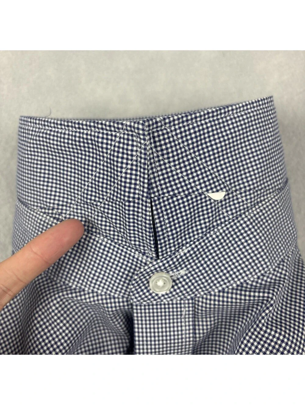 J.Crew Ludlow Dress Shirt Mens 15.5 35 Slim Fit Blue White Micro Grid Check
